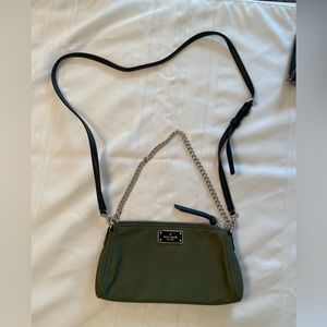 Olive Green crossbody with gold chain and detachable shoulder strap. NWOT